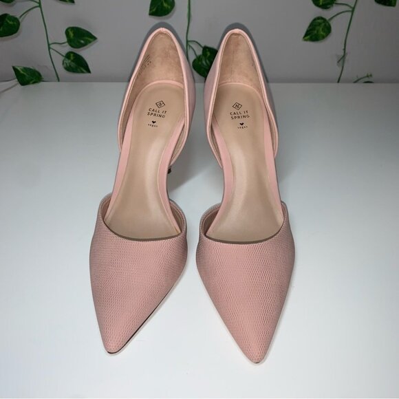 Call it Spring Heels Women’s Size 7 US Pink Vegan Pointy Toe D’Orsay Stiletto - Picture 2 of 9